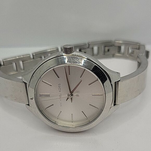 Michael Kors MK3454 Women Stainless Steel Analog Silver Dial Quartz Watch AM465 - Picture 7 of 11